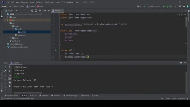 Simple ATM Kotlin project with IntelliJ IDE смотреть онлайн