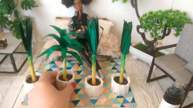 Miniature plant dracena 1:6 scale handmade смотреть онлайн