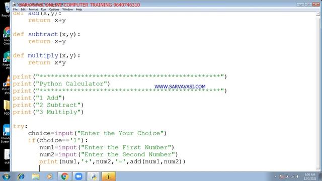 ONLINE PYTHON PROGRAMMING:Calculator Project-Day 29#WWW.SARVAVASI.COM смотреть онлайн