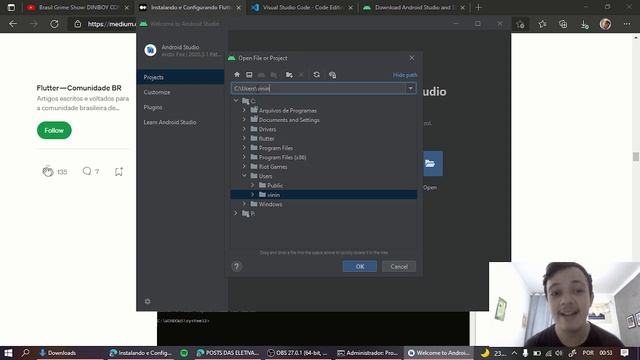 Como instalar o git, o flutter, o android studio e o VS Code смотреть онлайн