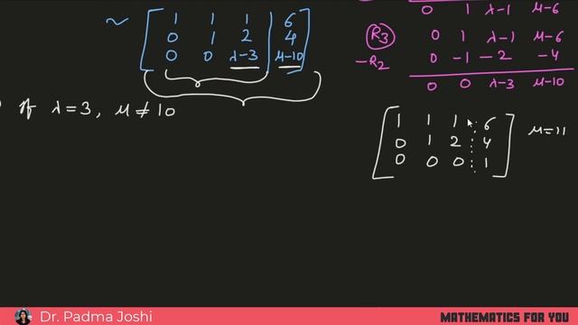 Find Lambda And Mu For Which Equations Have No Solution Unique Solution Infinitely Many Solutions
