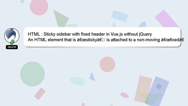 HTML : Sticky sidebar with fixed header in Vue.js without jQuery смотреть онлайн
