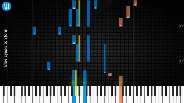 🎹Solo & Chord, Blue Eyes, Elton John, Synthesia Piano