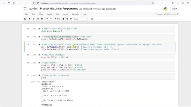Product Mix Problem using Python Pulp | Linear Programming | Operations Research смотреть онлайн