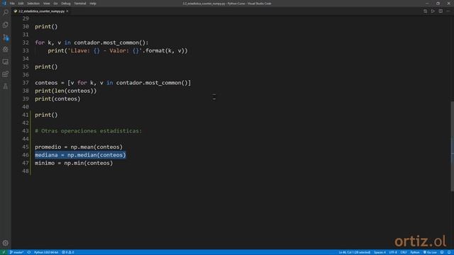 Python - Curso: 32 Estadísticas Básicas - Promedio, Mediana, Mínimo y Máximo смотреть онлайн