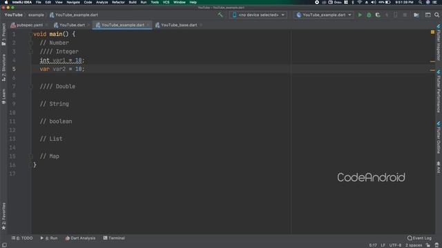 #5.1 - Dart data-type and variable declaration смотреть онлайн