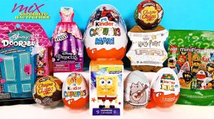 СЮРПРИЗ MIX! Harry Potter, SpongeBob, LEGO, Marvel, Disney Princess  Unboxing Kinder Surprise