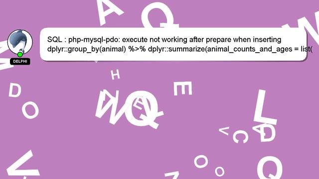 SQL : php-mysql-pdo: execute not working after prepare when inserting смотреть онлайн