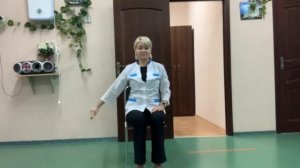 Упражнения с гимнастической палкой сидя на стуле . Щадящий режим.