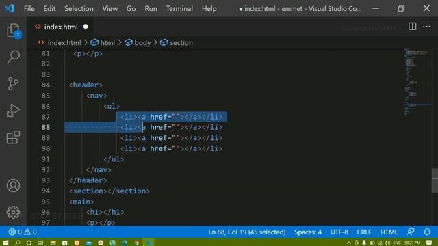 Emmet Abbreviations in Visual Studio Code Editor. смотреть онлайн