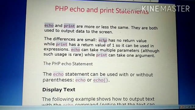PHP echo and print statement in Hindi||echo and print difference||explain with example||2020 смотреть онлайн