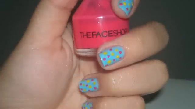 Nail Design Tutorial: Blue with Yellow and Pink Dots смотреть онлайн