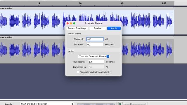 Instantly remove or reduce audio silence gaps in Audacity смотреть онлайн