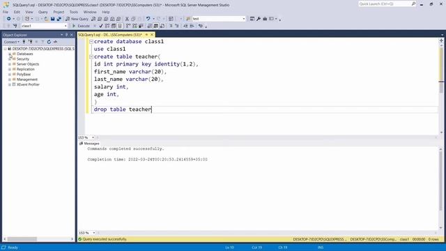 Create Database, Table, Drop off and Select in Sql server #sqlserver #backend #database #queries смотреть онлайн