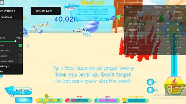 [Roblox] Shark Evolution Hack Auto Farm Script Pastebin 2020 смотреть онлайн