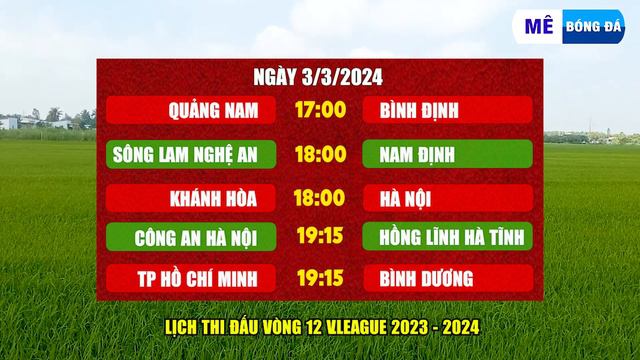 Lịch Thi Đấu Vòng 12 V.League 2023 - 2024 Ngày 1/3 | Kết Quả, Bảng Xếp Hạng V.League Mới Nhất смотреть онлайн