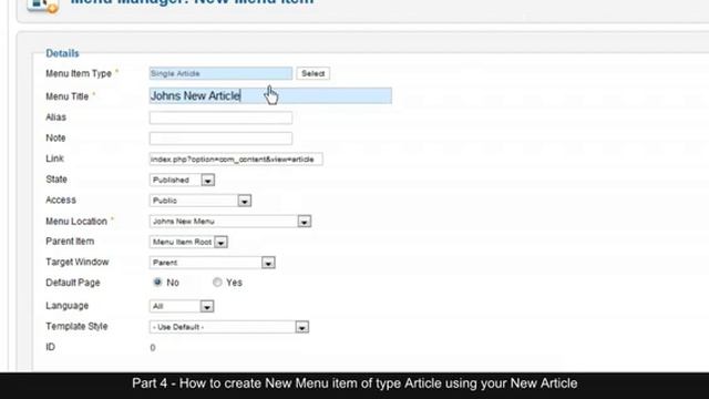 How to create a New Category, article, menu, menu item and menu module in Joomla 1.6 or Joomla 1.7 смотреть онлайн
