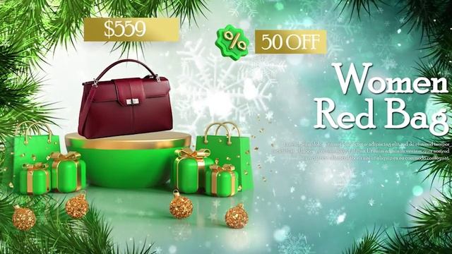 Новогодняя распродажа_Videohive Christmas Sale_green branches_DIZAYNPROJECT смотреть онлайн