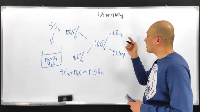 Чтобы получить безводную серную кислоту, в 82%-ый раствор серной кислоты внесли 0,16 kg SO3 смотреть онлайн