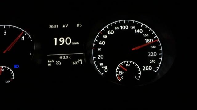 2016 VW Golf VII Alltrack Variant 2.0 TDI 135 kW DSG  0-220 kmh - acceleration 173