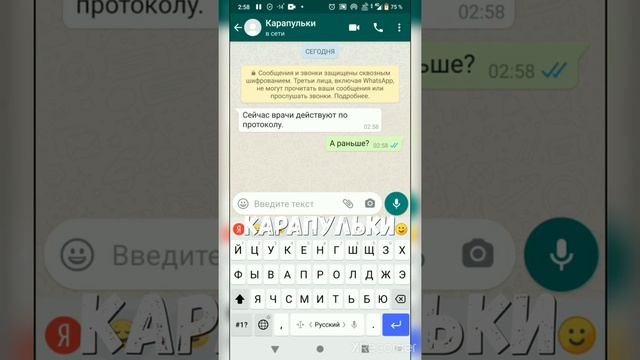 Смешная СМС переписка в WhatsApp №2