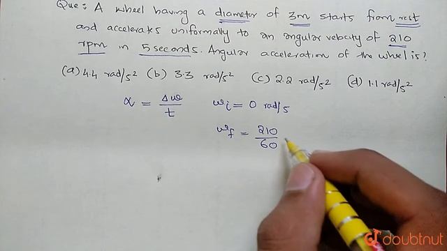 A wheel having a diameter of 3 m starts from rest and accelerates uniformly to an angular velocity смотреть онлайн