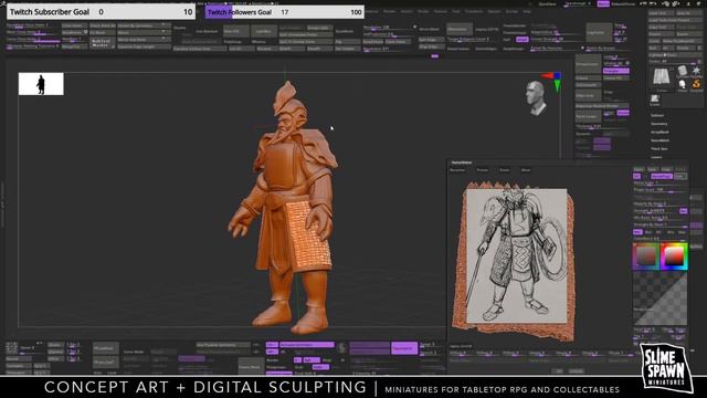 Sketch n Sculpt Miniatures LIVE - Hobgoblin Warlord part 2 - Blender + ZBrush смотреть онлайн
