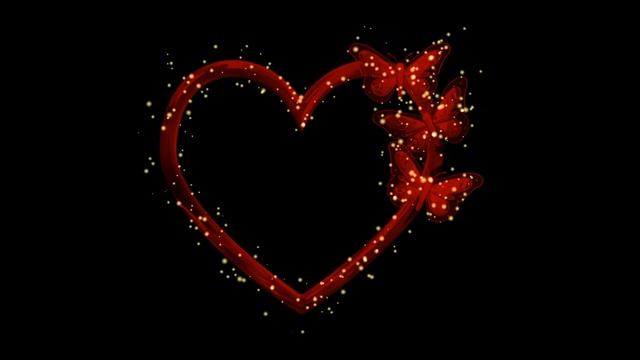 ФУТАЖ - РАМКА СЕРДЦЕ С БАБОЧКАМИ И ИСКОРКАМИ смотреть онлайн