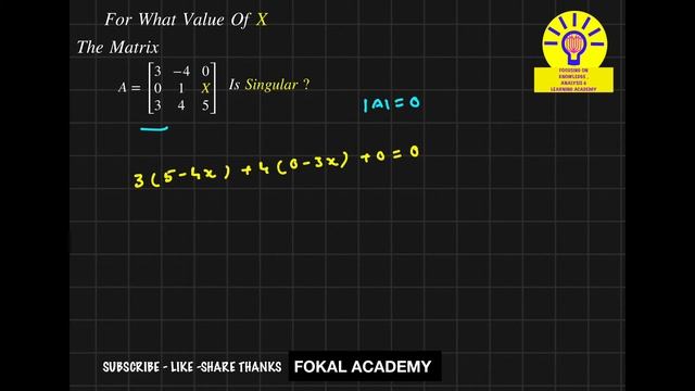 Singular Matrix || Solved Problem || Find x value смотреть онлайн