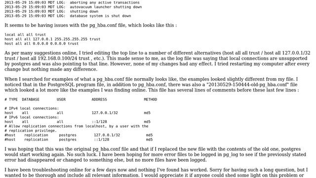 PostgreSQL 9.2.4 (Windows 7) - Service won't start, "could not load pg_hba.conf" смотреть онлайн
