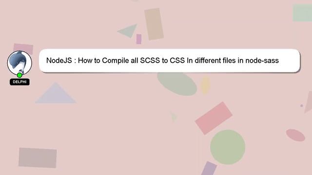 NodeJS : How to Compile all SCSS to CSS In different files in node-sass смотреть онлайн
