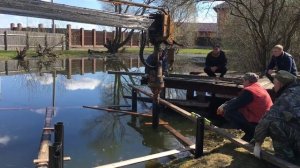 Монтаж винтовых свай. Село Юсупово Домодедовского района