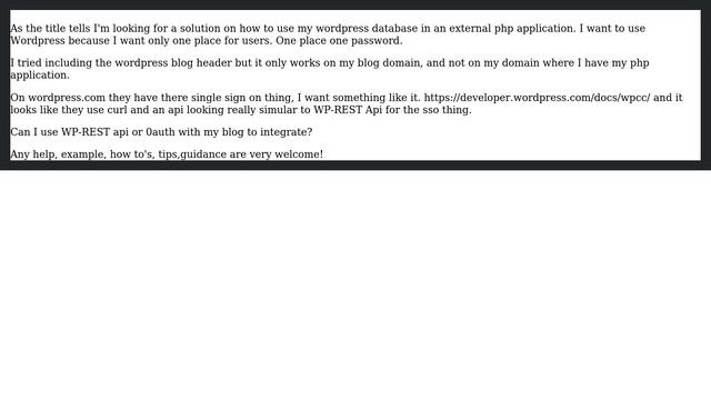 Wordpress: Use WordPress user database in external php application смотреть онлайн