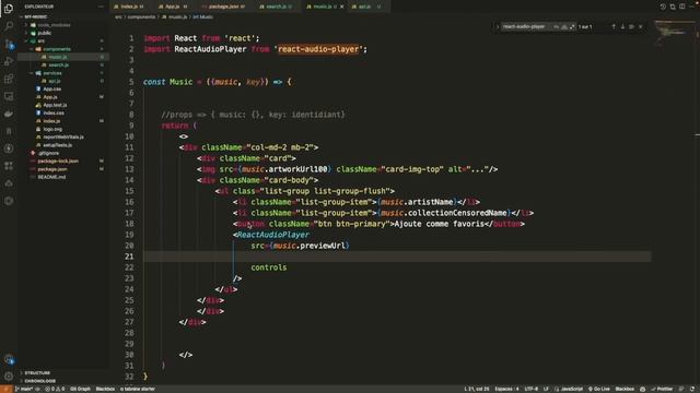 #5- Écoutons la musique avec le package React-audio-player смотреть онлайн