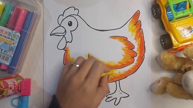 Draw a beautiful chicken | Teaching painting from elementary to advanced смотреть онлайн
