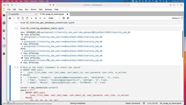 Mastering Python - Database Programming - Batch Operations - 04 Recap of Insert смотреть онлайн