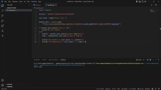 Weather Forecast | Python | API смотреть онлайн