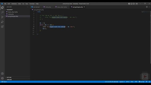 Dasar Pemrograman PHP | Bagian 7 | Looping (For, While, Do While) смотреть онлайн