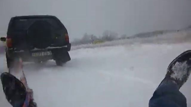 Зимние покатушки на ледянке 2013 (Опель Фронтера) смотреть онлайн