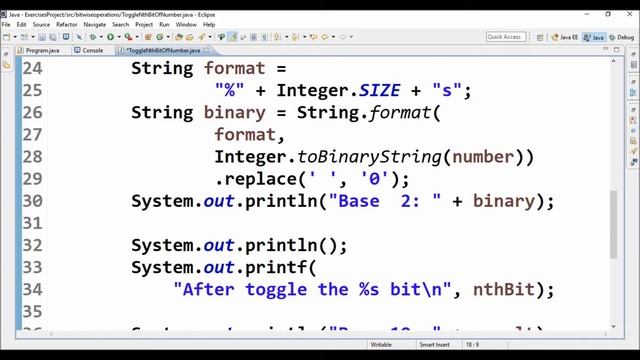 bitwise op toggle nth bit in java смотреть онлайн