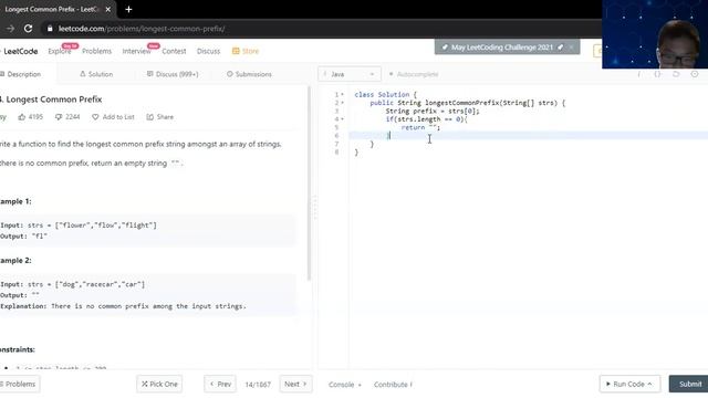 LeetCode #14 Longest Common Prefix смотреть онлайн