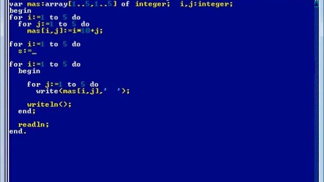 Pascal урок 5 часть 3 Двумерные массивы смотреть онлайн