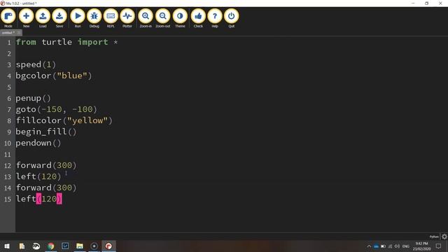 Python Turtle - Code a Triangle Tutorial смотреть онлайн