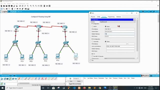 Configure IP routing using RIP in Hindi | RIP using 3 routers, 3 Switches, 6 PC смотреть онлайн