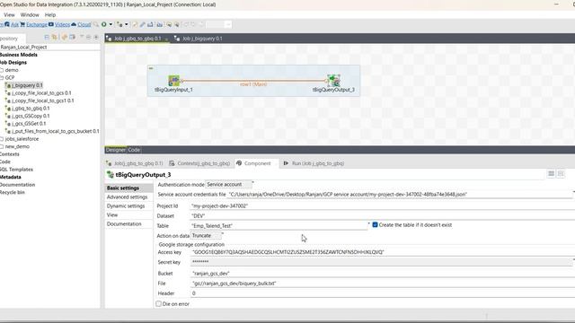 1.4 Load data from one Google BigQuery table into another Google BigQuery table using Talend смотреть онлайн