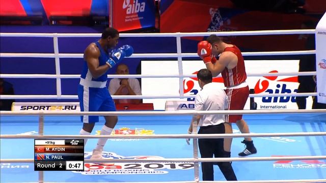 Round of 32 (+91kg) AYDIN Muhammed (TUR) vs PAUL Nigel (TTO) /AIBA World 2019 смотреть онлайн