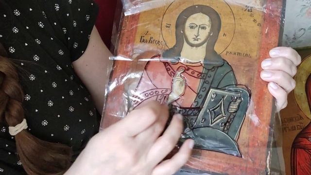 Вышивка иконы Господь Вседержитель из частной коллекции. смотреть онлайн