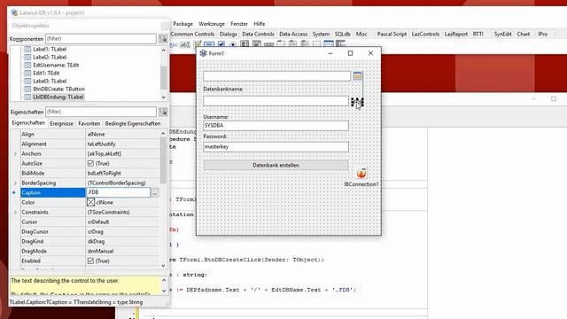 Lazarus Free Pascal IBConnection Create DB mit Lazarus IDE deutsch / german смотреть онлайн