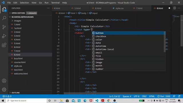 WEB TECHNOLOGY LAB | PART A PROGRAM 7 AND 8 | BCA 6TH SEM смотреть онлайн