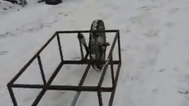 Одноколесный прицеп на мотоцикл ИЖ. смотреть онлайн